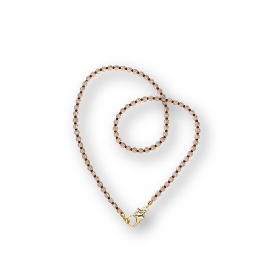 glass beads necklace with star lock