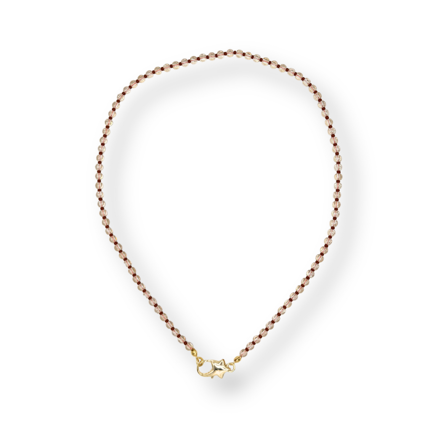 glass beads necklace with star lock
