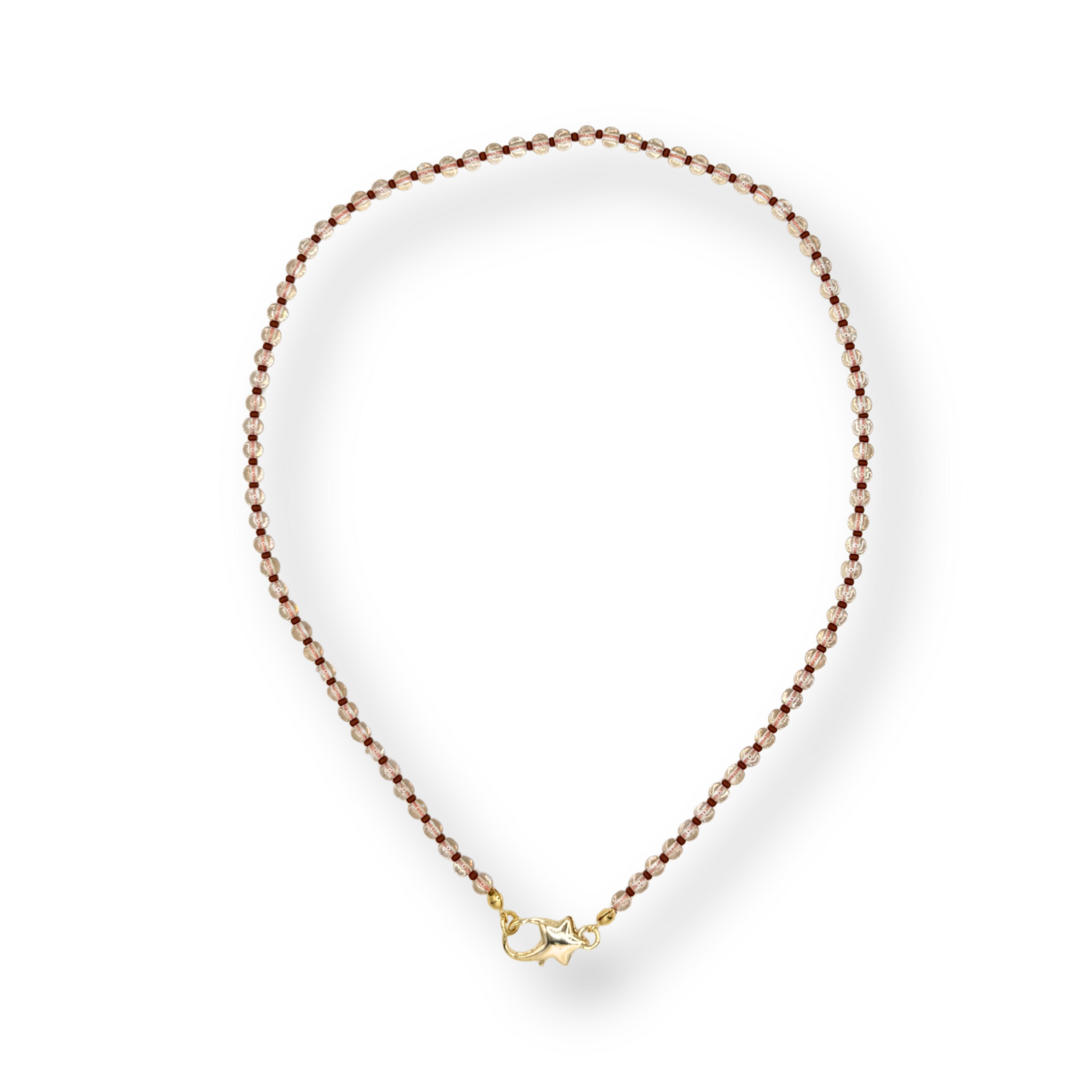 glass beads necklace with star lock